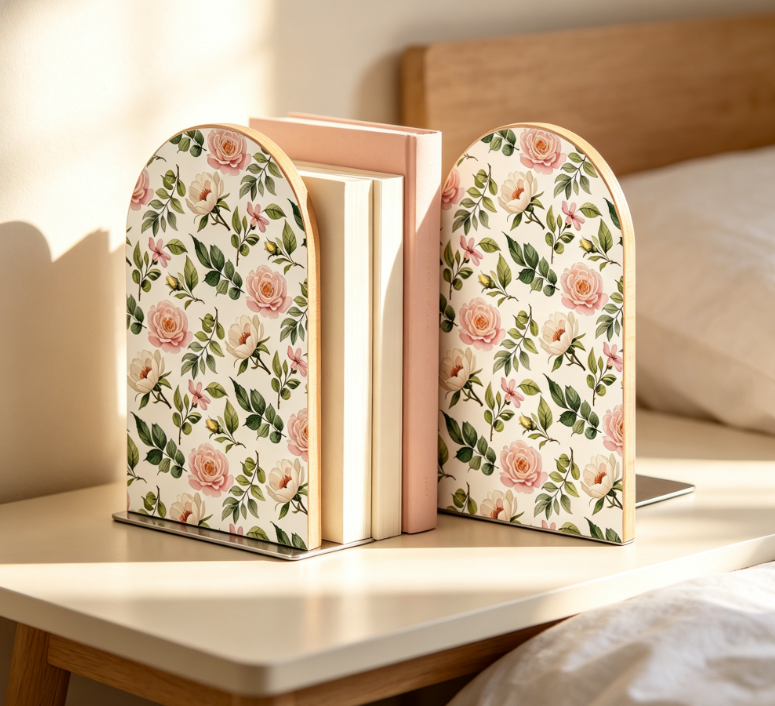 Modern Minimalist Wooden Bookends – Desk & Shelf Decor (Set of 1 Pair)